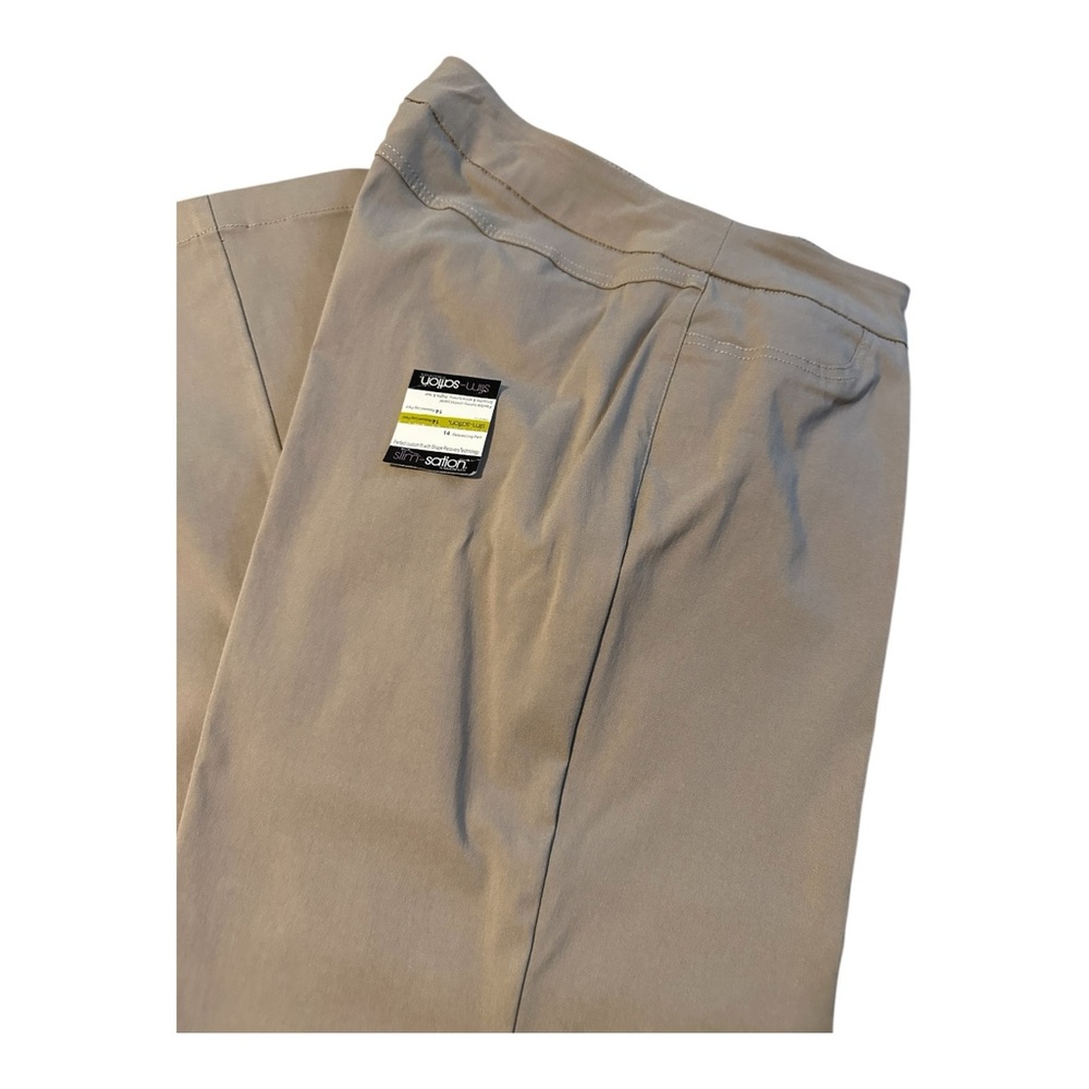 NWT Tan Slim - Station Straight Leg Pants Size 14 Pull Up. Very Slimming. NEW